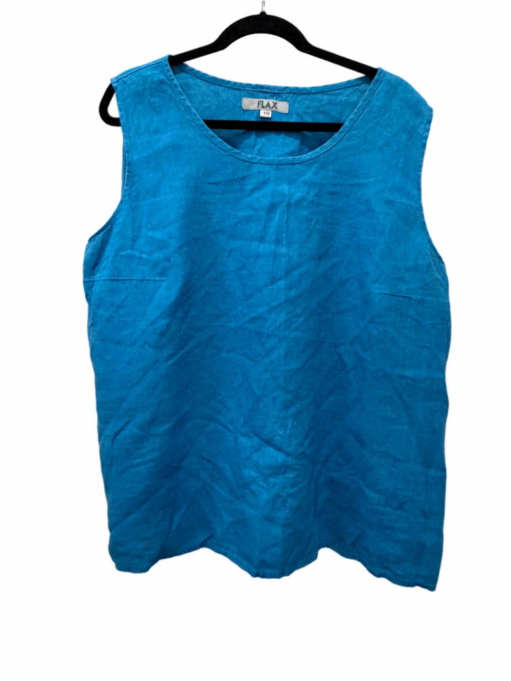 Flax Women’s Blue 100% Linen Sleeveless Tank Top Size 1G